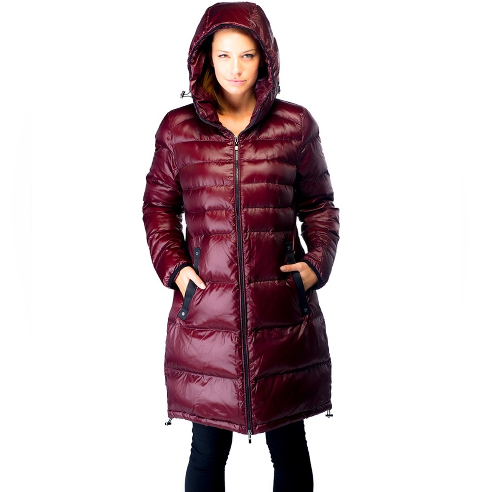 Burgundy Mia Puffer Coat by Happy Goat Lucky